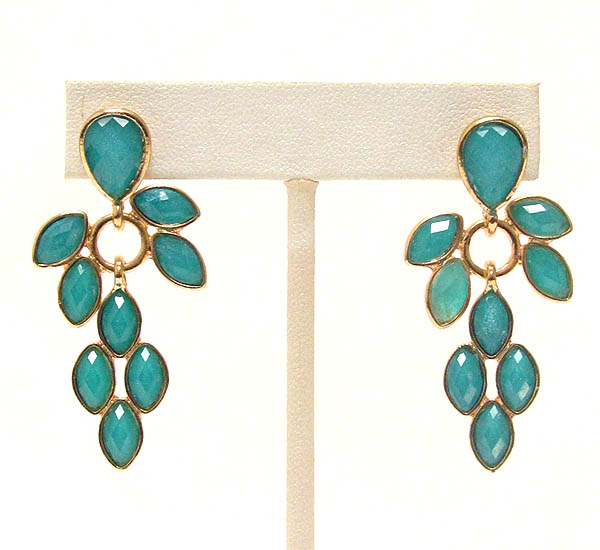 Facet acrylic stone drop earring