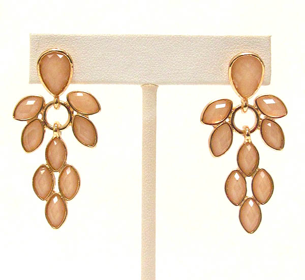Facet acrylic stone drop earring