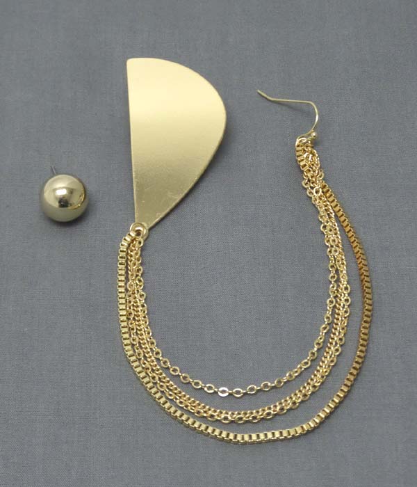 Multi chain drop metal earcuff