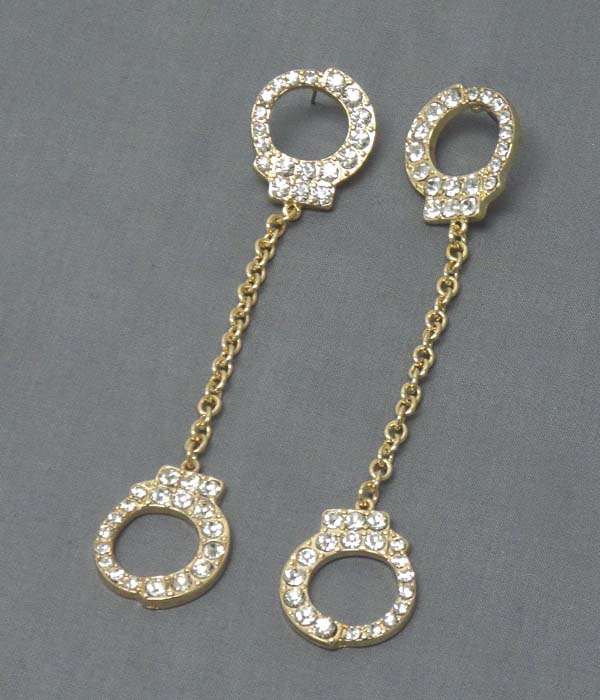 Crystal handcuff drop earring