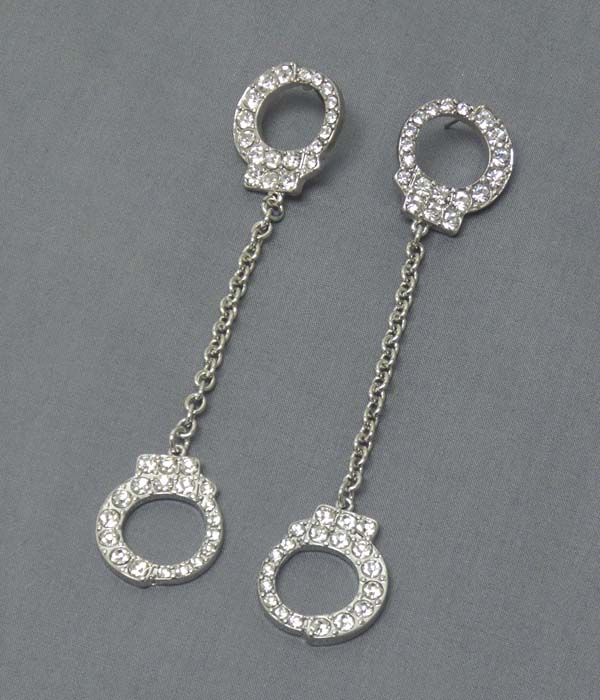 Crystal handcuff drop earring