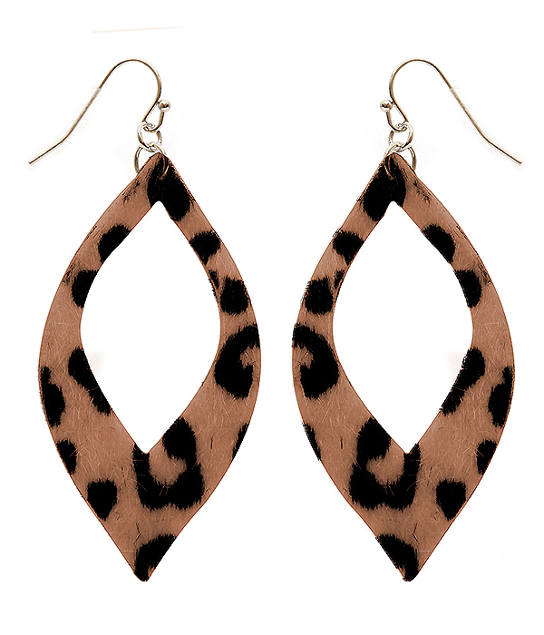 ANIMAL PRINT FABRIC EARRING