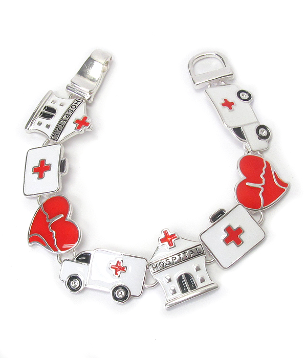 EPOXY THEME CHARM MAGNETIC BRACELET - NURSE