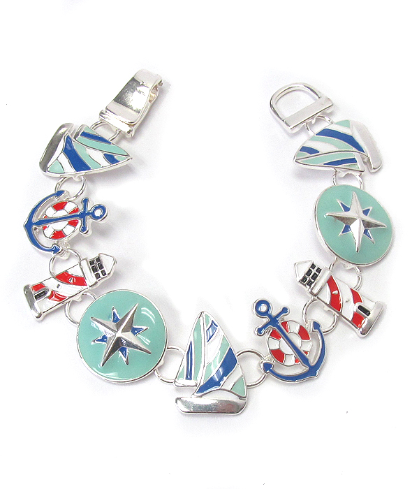 EPOXY THEME CHARM MAGNETIC BRACELET - NAUTICAL