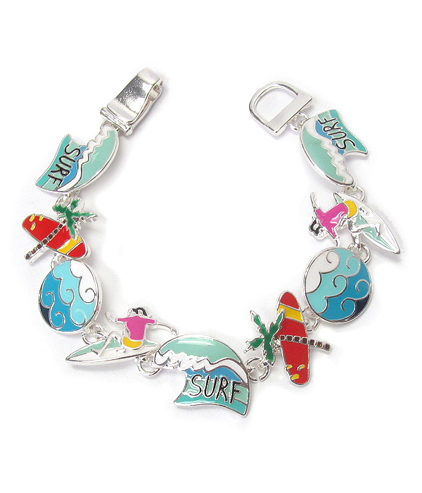 EPOXY THEME CHARM MAGNETIC BRACELET - SURF