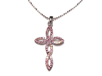 Crystal cross pendant necklace