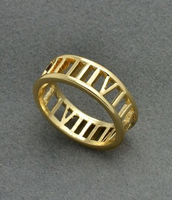 Designer inspired simple metal ring - roman number