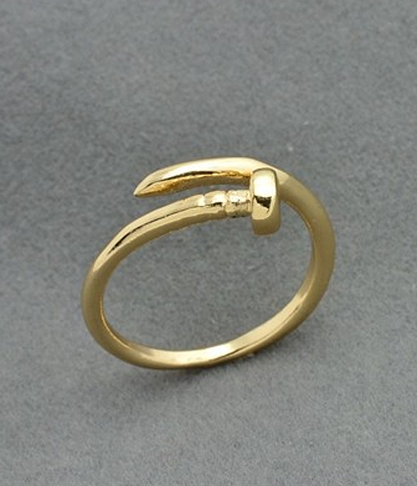 Designer inspired simple metal ring - nail