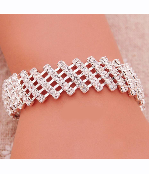 Layer rhinestones bracelet 