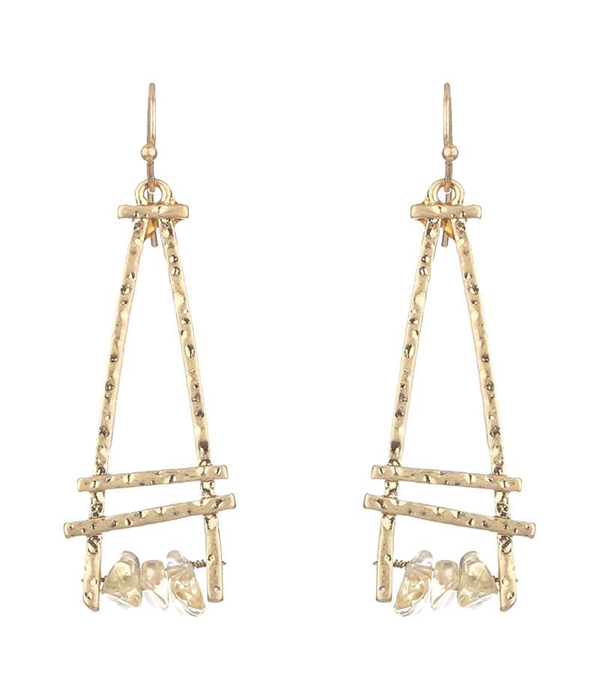 Handmade bead and metal drop earring