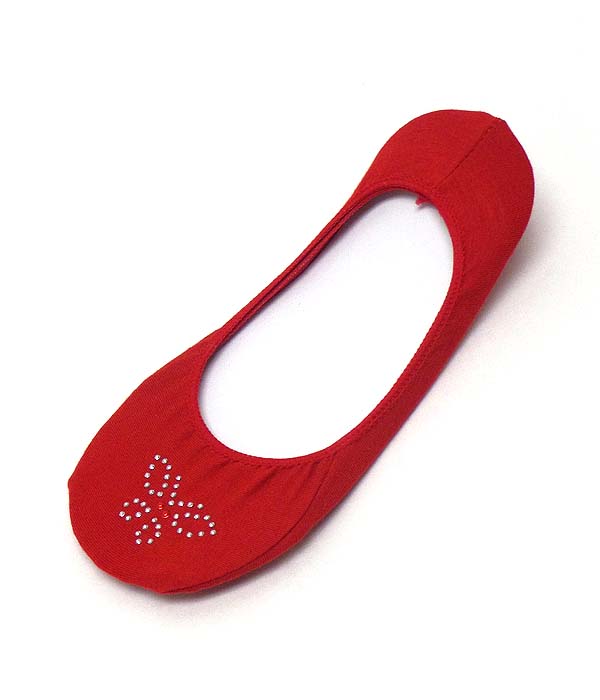 Butterfly stud in door no show socks