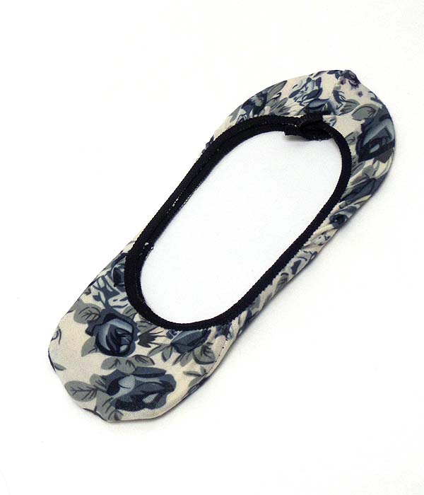 Flower print in door no show socks