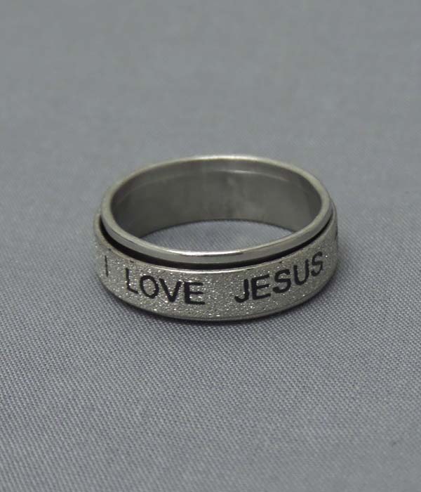 Religious theme spinning ring