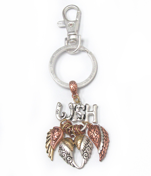 Wings theme charm key chain