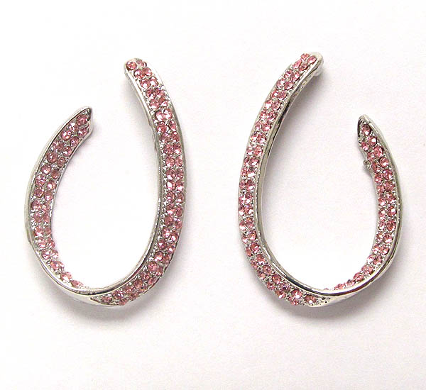 Crystal stud half twist earring
