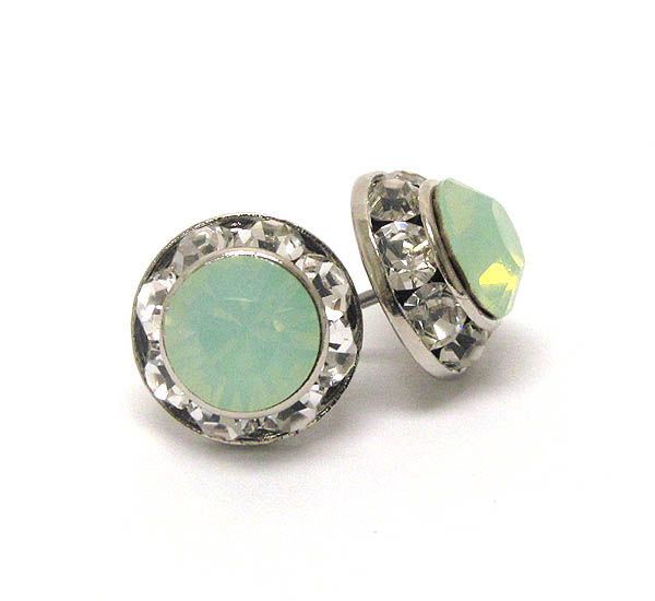 Swarovski crystal deco rondelle post earring - made in usa