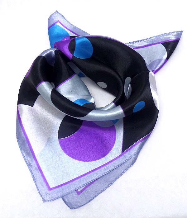 Petite size satin silk scarf - bubble