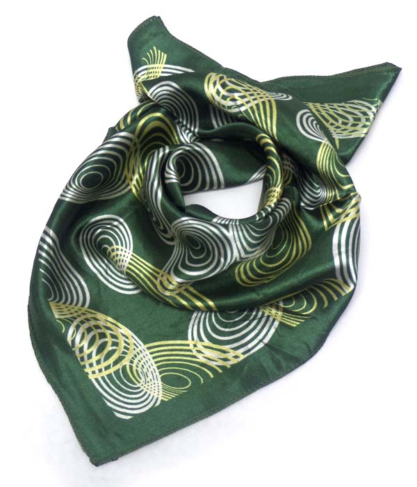 Petite size satin silk scarf - swirl