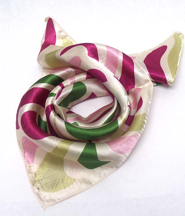 Petite size satin silk scarf - curve