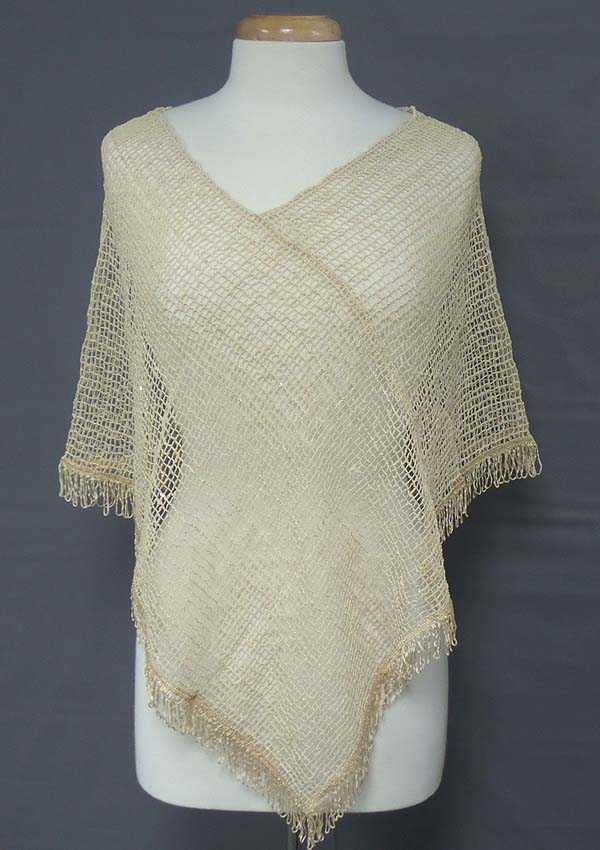 Fringe edge summer mesh poncho