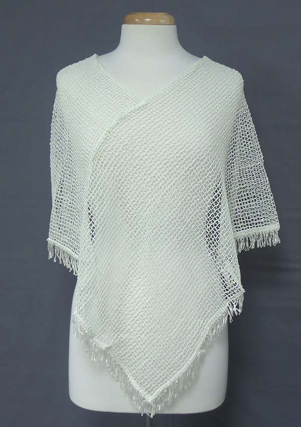 Fringe edge summer mesh poncho
