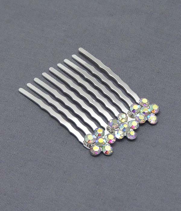 Crystal flower hair comb