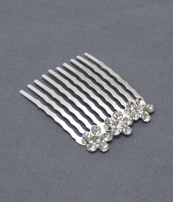 Crystal flower hair comb