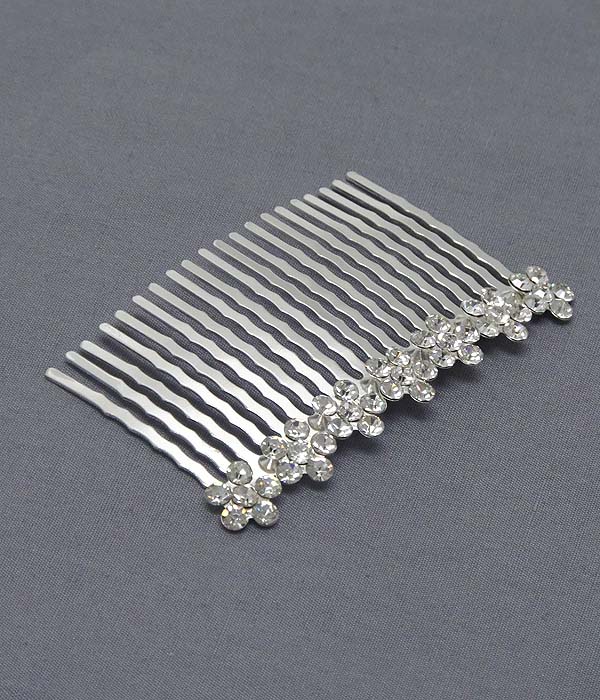 Crystal flower hair comb