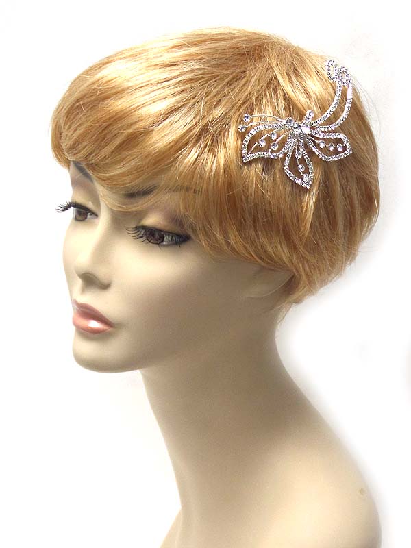 Crystal butterfly bridal hair comb