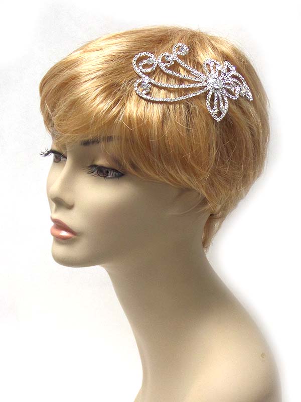Crystal flower bridal hair comb