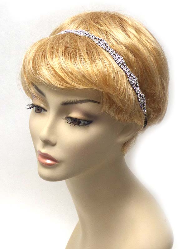 Crystal and rhinestone mix stretch headband
