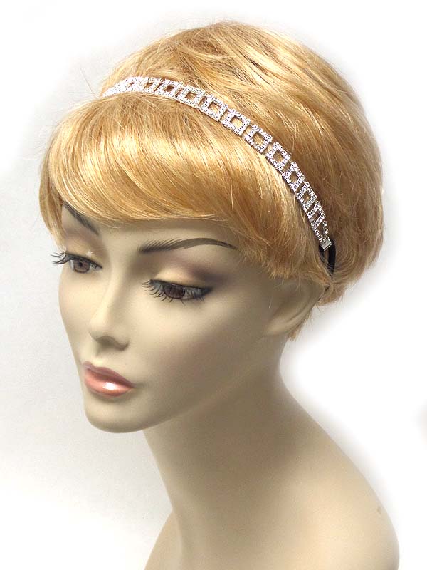 Crystal square link stretch headband