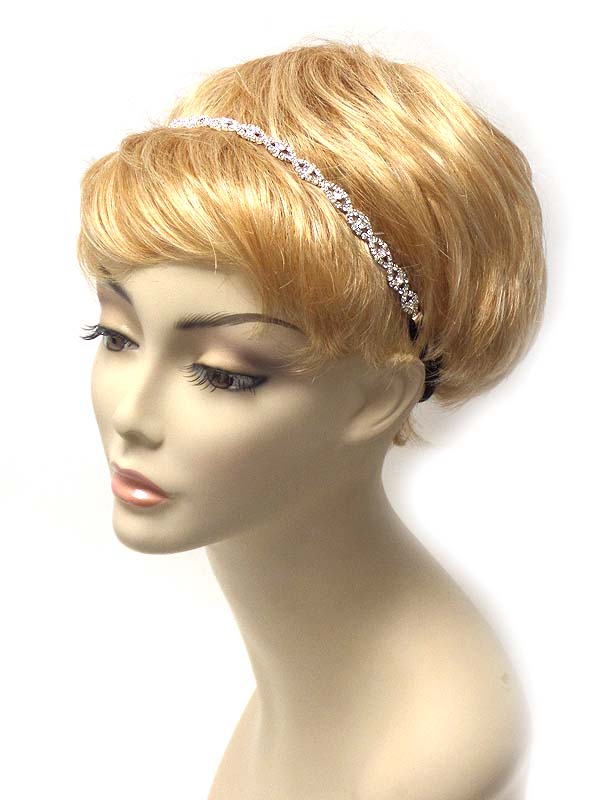 Crystal and rhinestone mix stretch headband