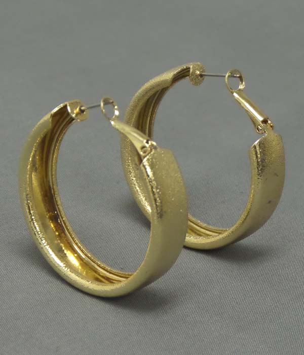 Sandpaper textured metal hoop earring