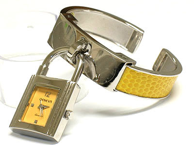 Lock shape face dangle cuff watch - special price 
