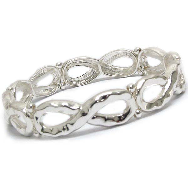 Multi hammered infinite link stretch bracelet