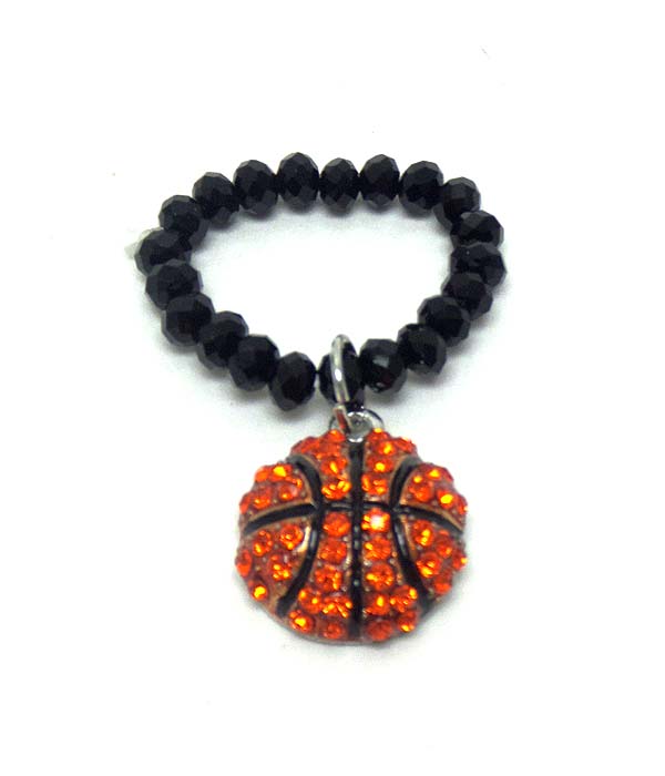 Crytal basketball stretch ring
