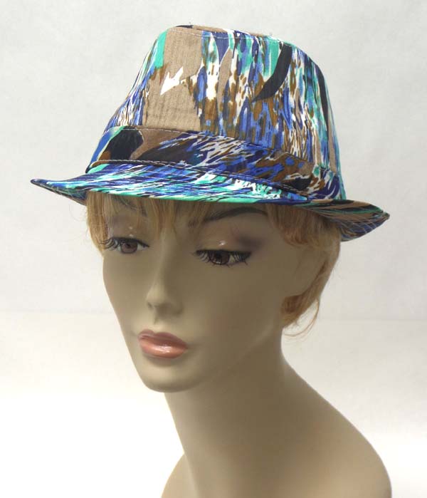 Water painting design summer fedora