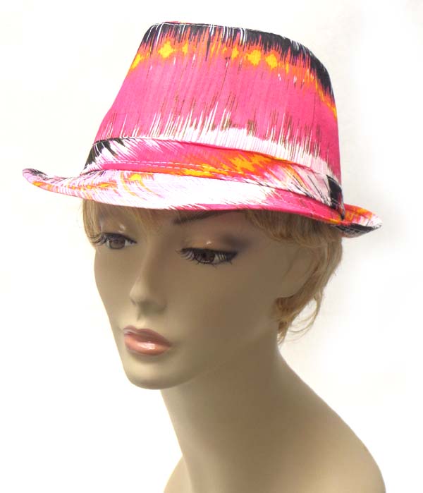 Water painting design summer fedora