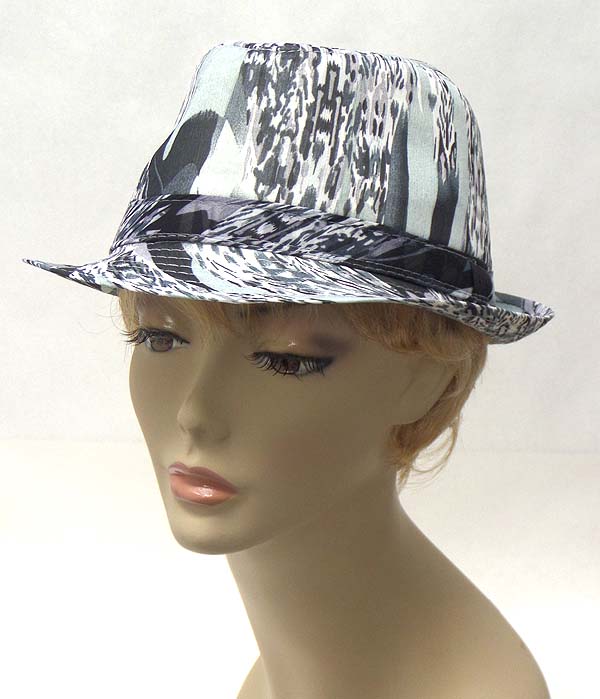 Water painting design summer fedora