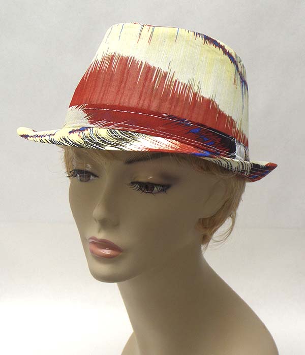 Water painting design summer fedora
