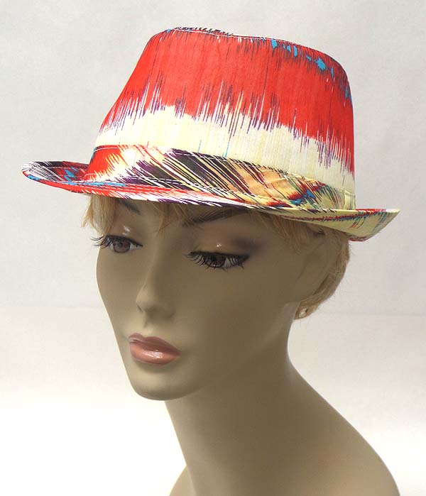 Water painting design summer fedora