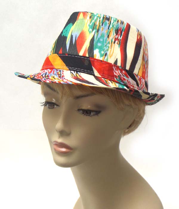 Water painting design summer fedora