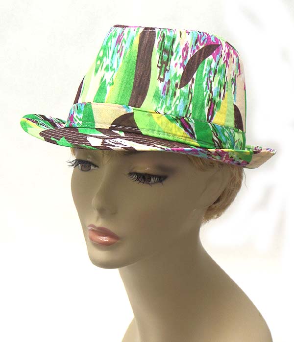 Water painting design summer fedora