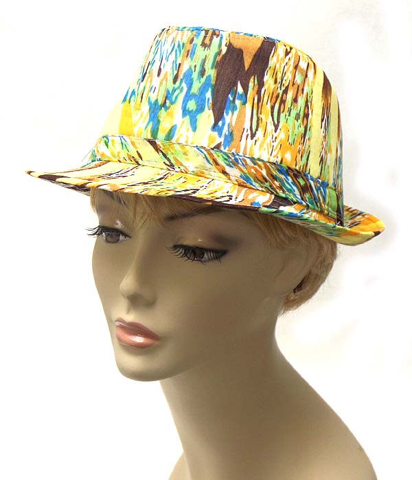 Water painting design summer fedora