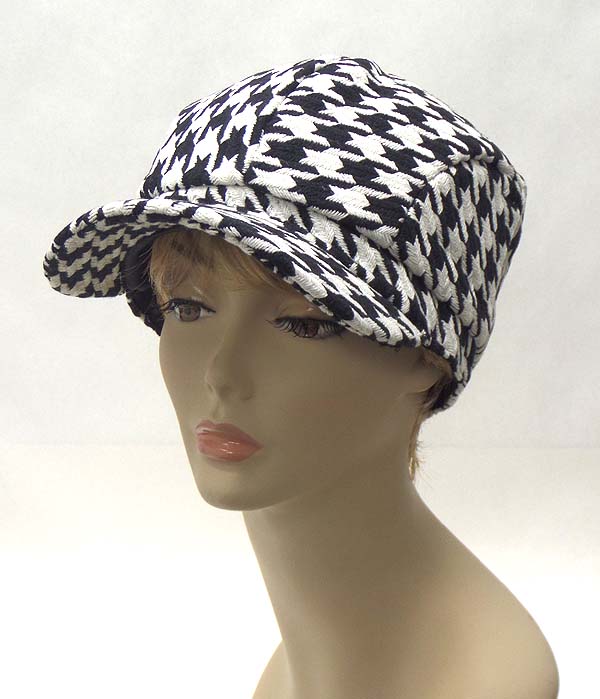 Houndstooth women cap