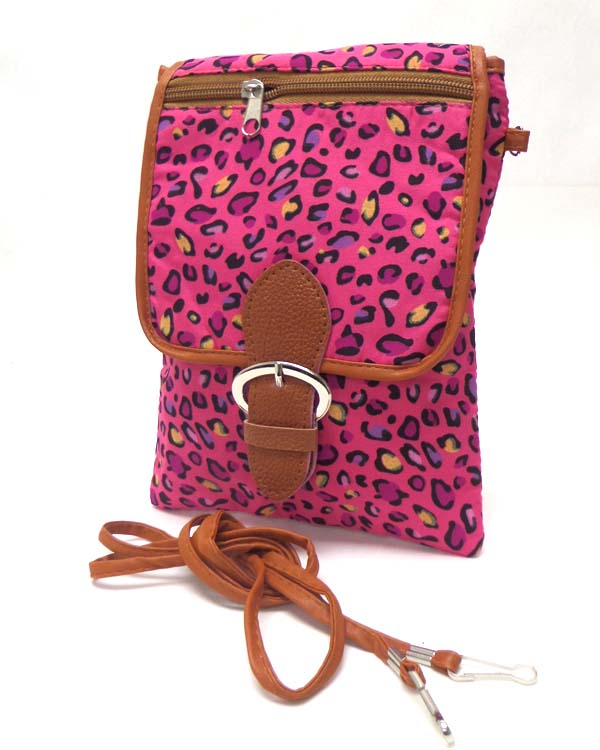 Animal print tote messenger bag