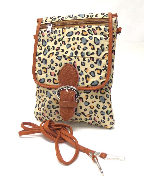 Animal print tote messenger bag