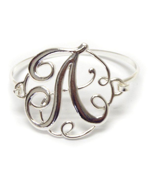 Monogram push hook bangle bracelet - a