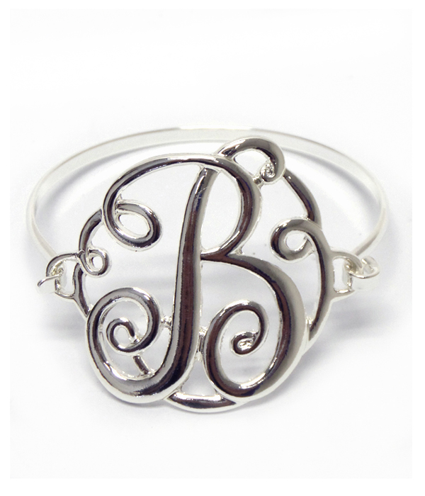 Monogram push hook bangle bracelet - b